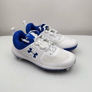Under Armour Women's UA Glyde ST Softball Cleats in White/Blue Size 6.5
